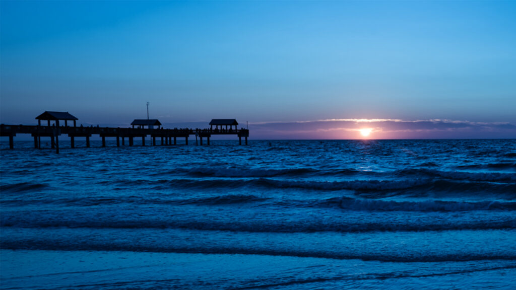 Clearwater beach dusk scene